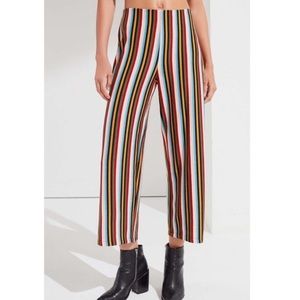 Urban‎ Outfitters Colorful Stripe High Rise Wide Leg Crop Pull On Knit Pants S